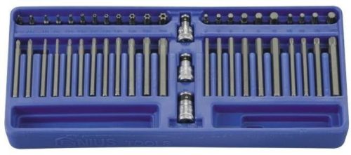 Genius T-torx, pozidriv, imbusz, XZN bit készlet + 3/8" crowa foglalat, 47 darabos