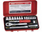   Genius crowafej készlet, E-torx, 1/4 és 3/8", 19 darabos