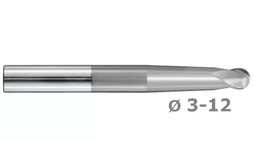 Gömbvégű HRC60 keményfém ujjmaró P628U.D12
