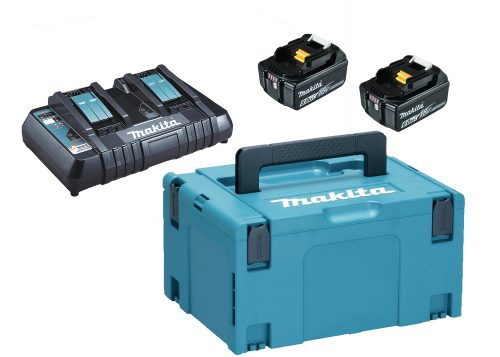 Makita 18V LXT Li-Ion 2x6,0 Ah akku + DC18RD duplatöltő készlet + MAKPAC