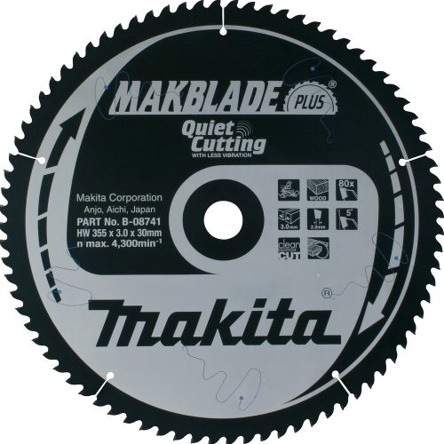 Makita B-08741 körfűrészlap Makblade plus 355x30mm Z80