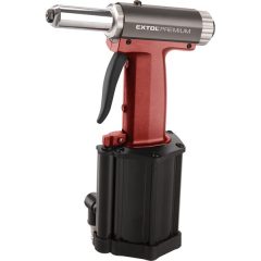   pneumatikus popszegecshúzó; ALU, réz, acél, INOX szegecsekhez, 2,4-3,2-4,0-4,8mm, 1/4" csatlakozó, üzemi nyomás: 4-5 Bar
