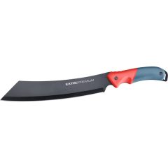   bozótvágó kés (machete), teljes/penge hossz: 400/265mm, ívelt rozsdamentes acél penge, PP+TPR nyél, nylon tok