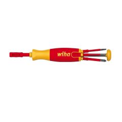   Wiha 1000 V szigetelt nyeles behajtóhegy tartó (LiftUp) 6 db Phillips (PH), PlusMinus/Pozidriv (PZ) és lapos slim bitekkel, lapos 1 x 3,0 / 1 x 4,0 / 1 x 5,5; 1 x PH1 / 1 x PH2; 1 x SL/PZ2, 38611